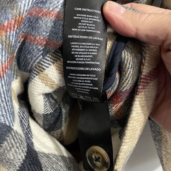 Buffalo David Bitton Shirt Jacket Large Men Blue Plaid Flannel Shacket P… - Picture 7 of 8